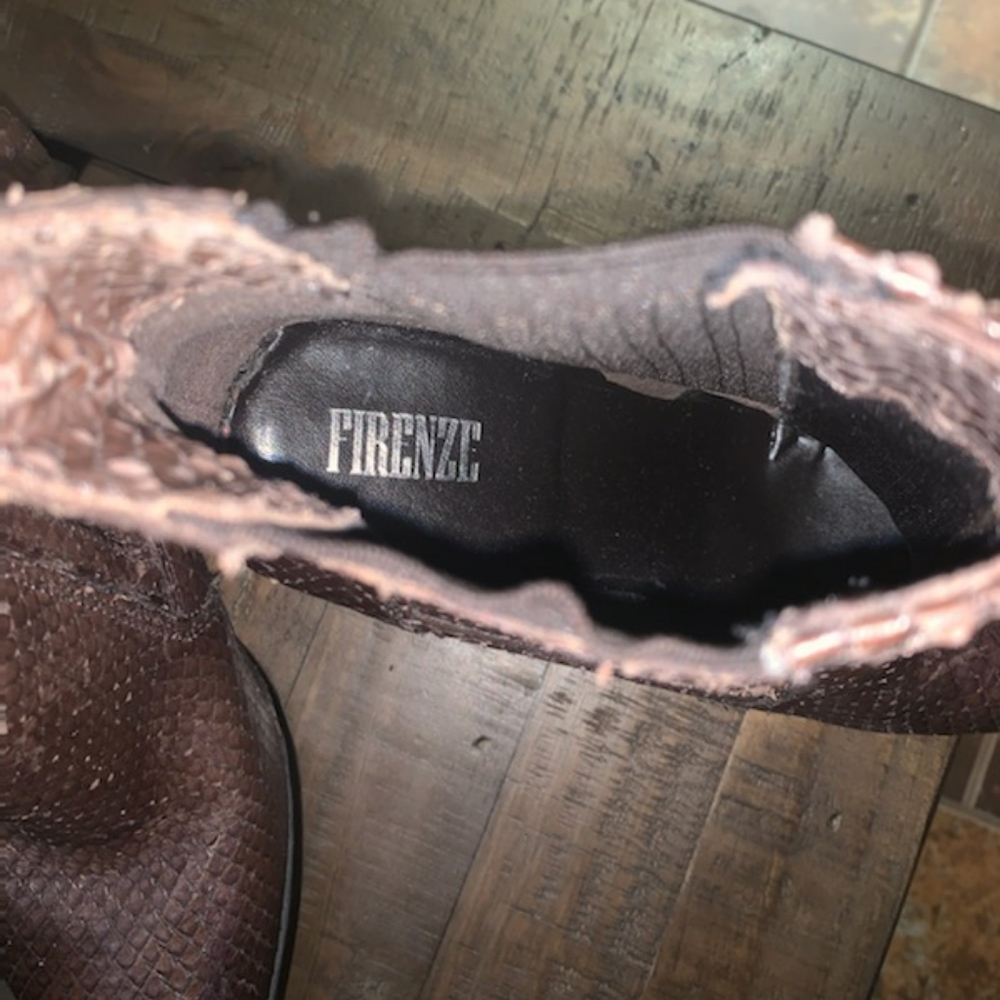 Firenze Textured Python Leather Booties - image 3